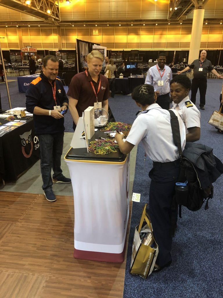 OSI Sales Manager Kevin Snedecor and Sales Representative Elliot Rowe at the OSI booth at Clean Gulf 2019.